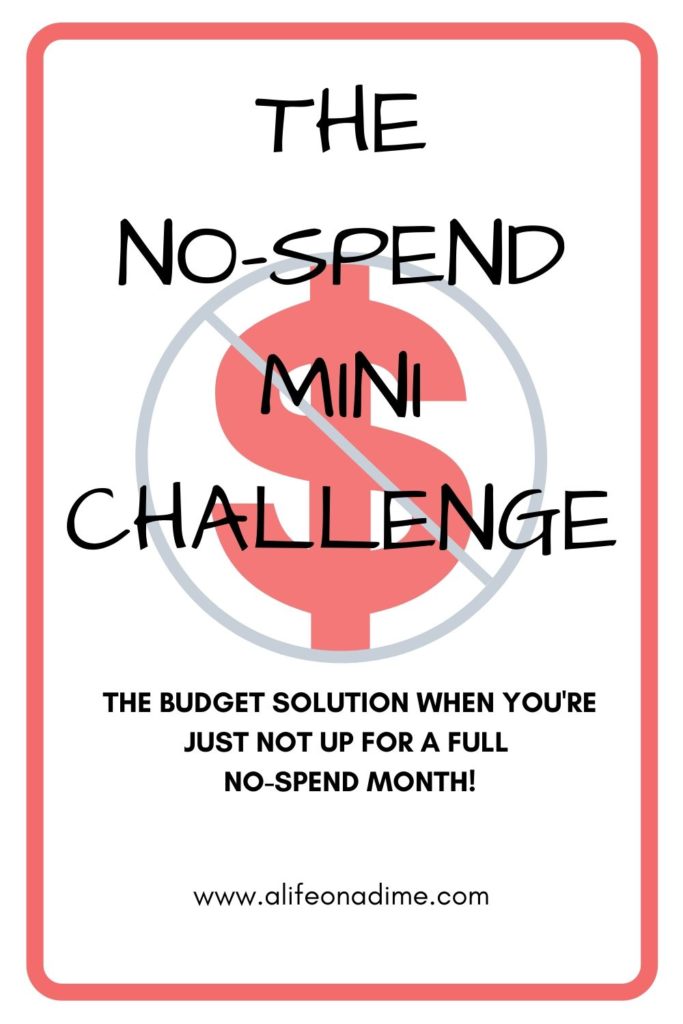 NO-SPEND MINI CHALLENGE