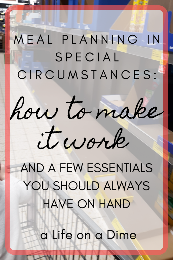 meal planning in special circumstances