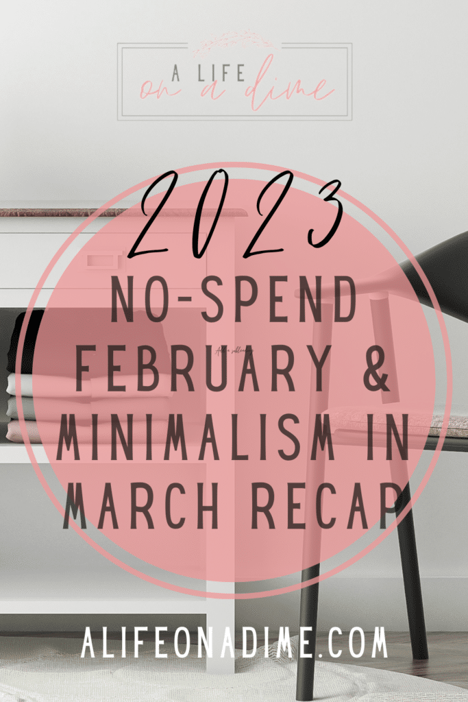 2023 no-spend February and minimalism in March recap