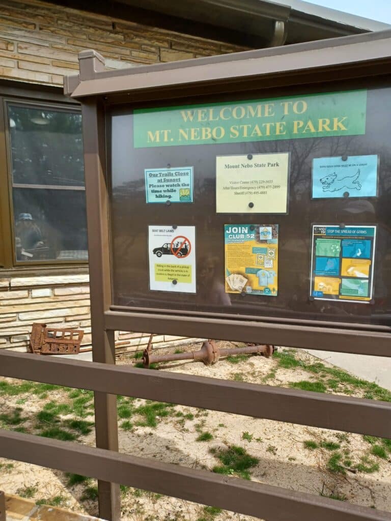 mt nebo welcome center informational sign
